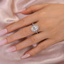 Louily Moissanite 4.5 Carat Halo Oval Cut Engagement Ring - louilyjewelry