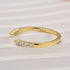 Louily Dainty Moissanite Yellow Gold Open Wedding Band In Sterling Silver - louilyjewelry