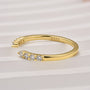 Louily Dainty Moissanite Yellow Gold Open Wedding Band In Sterling Silver - louilyjewelry