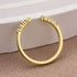 Louily Dainty Moissanite Yellow Gold Open Wedding Band In Sterling Silver - louilyjewelry