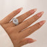 Moissanite Halo Split Shank 4.0Ct Round Cut Engagement Ring - louilyjewelry