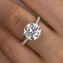 Louily Luxurious Round Cut 4 Prong Engagement Ring For Women In Sterling Silver - louilyjewelry