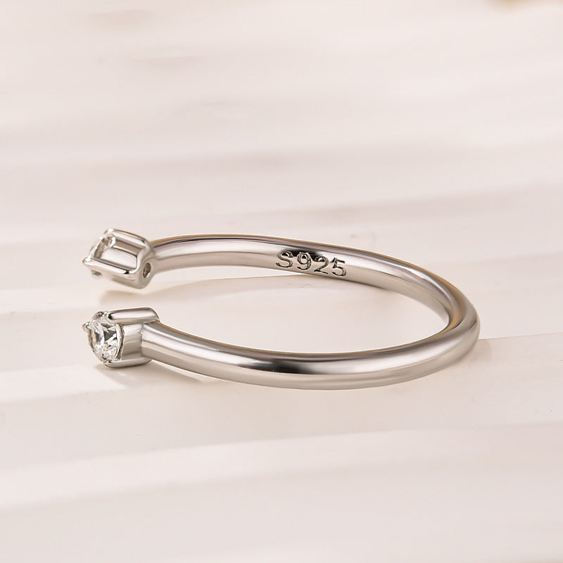 Open Wedding Band In Sterling Silver - louilyjewelry