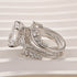 Side view of radiant cut wedding ring and jacket band