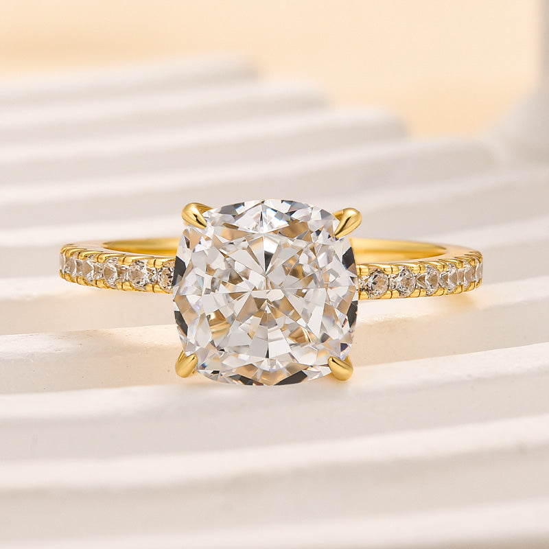 Louily Classic 3.0Ct Cushion Cut Engagement Ring In Sterling Silver - louilyjewelry