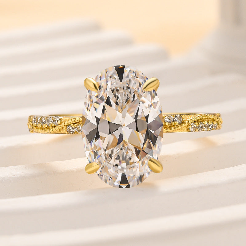 Louily Exquisite Oval Cut Engagement Ring For Women In Sterling Silver - louilyjewelry