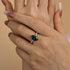 Louily Classic Oval Cut Emerald Green Simulated Diamond Engagement Ring In Sterling Silver - louilyjewelry