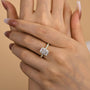 Louily Stunning Yellow Gold Radiant Cut Simulated Diamond Engagement Ring - louilyjewelry