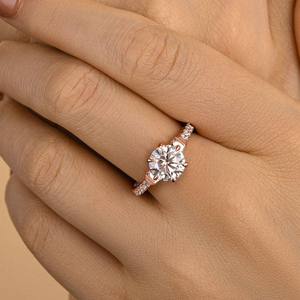 Louily Moissanite Bow Base Design 2.0 Carat Engagement Ring