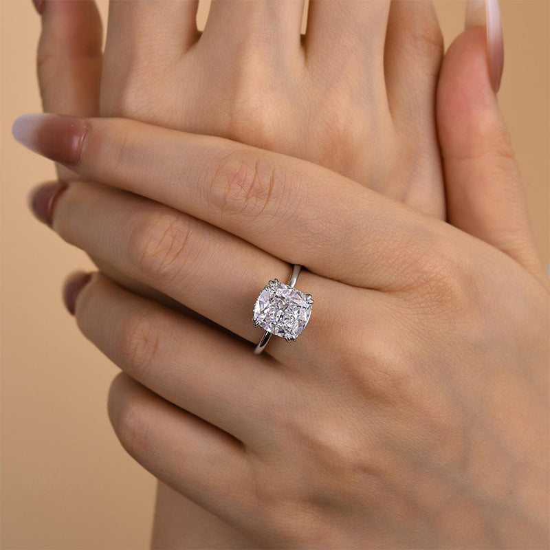 Louily Stunning Cushion Cut Engagement Ring In Sterling Silver - louilyjewelry