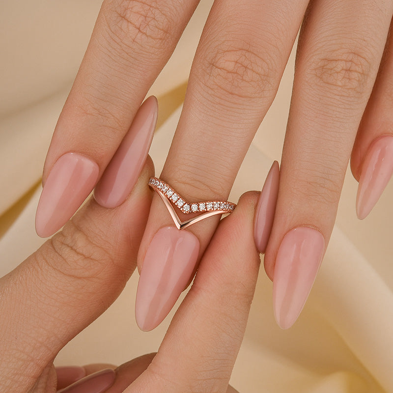 Classic Rose Gold Curved Wedding Band In Sterling Silver - louilyjewelry