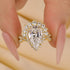 Vintage 4.0Ct Halo Pear Cut Twist Engagement Ring In Sterling Silver - louilyjewelry