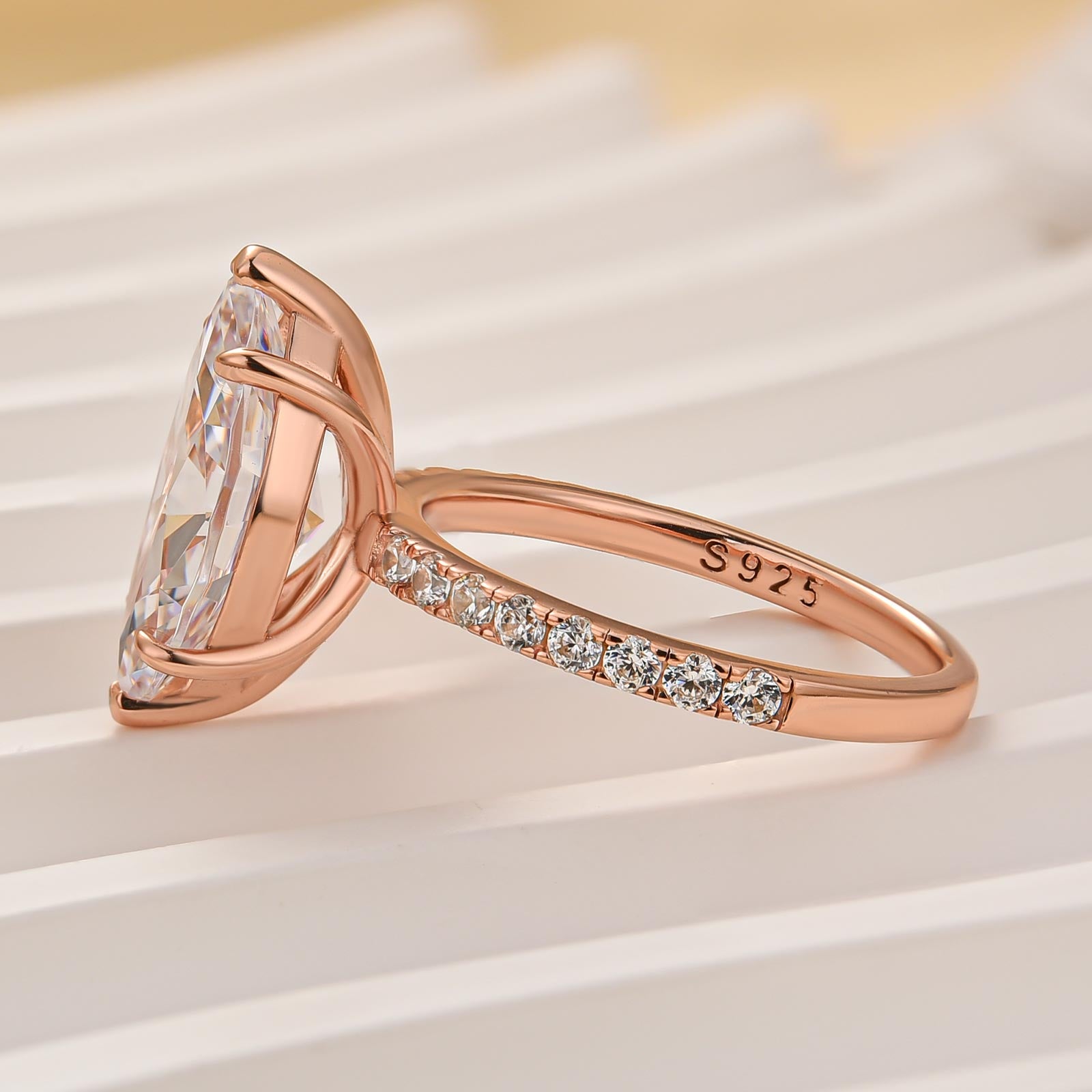 4.0Ct Marquise Cut Half Eternity Engagement Ring In Sterling Silver