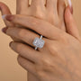 Louily Simulated Diamond Halo Radiant Cut Engagement Ring - louilyjewelry