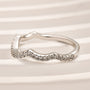 Louily Unique Curved Design Half Eternity Wedding Band For Women - louilyjewelry