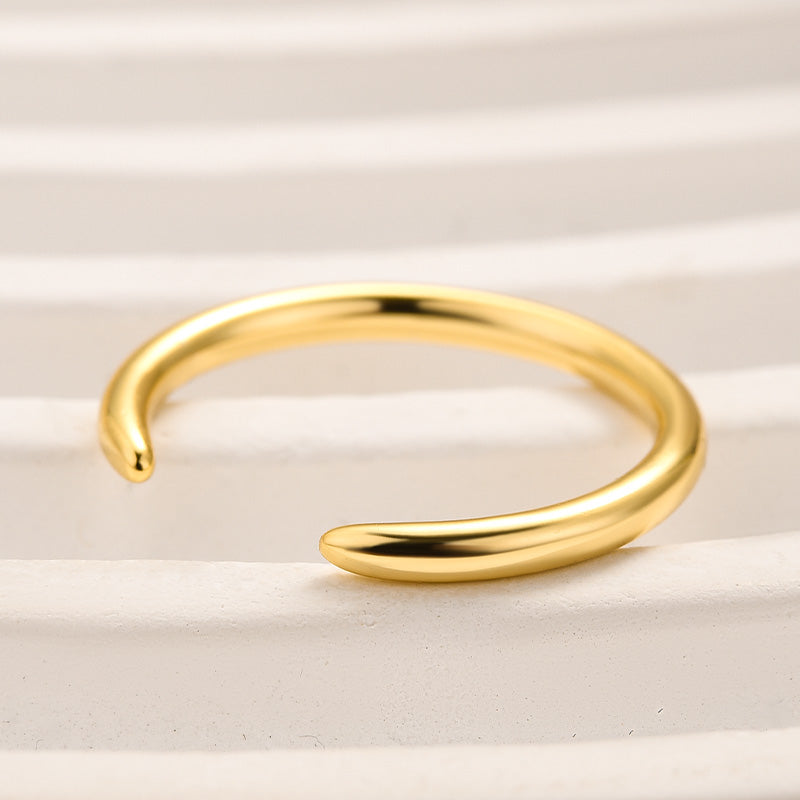 Louily Classic Yellow Gold Open Wedding Band In Sterling Silver - louilyjewelry