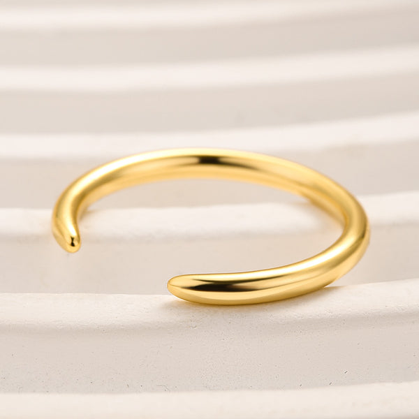 Louily Classic Yellow Gold Open Wedding Band In Sterling Silver