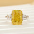 4.5Ct Radiant Cut Side Stone Two-Tond Gold  Engagement Ring - louilyjewelry