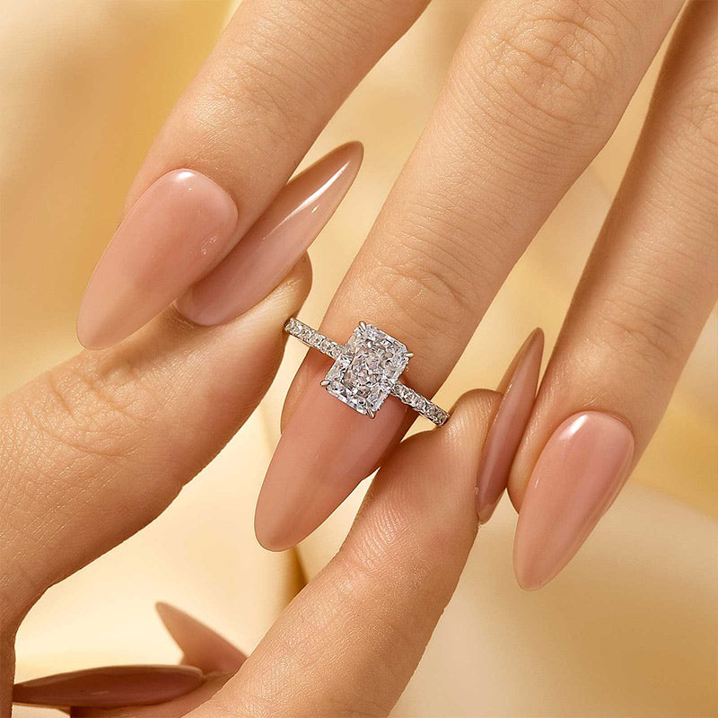 Louily Classic 2.0 CT Radiant Cut Engagement Ring In Sterling Silver - louilyjewelry