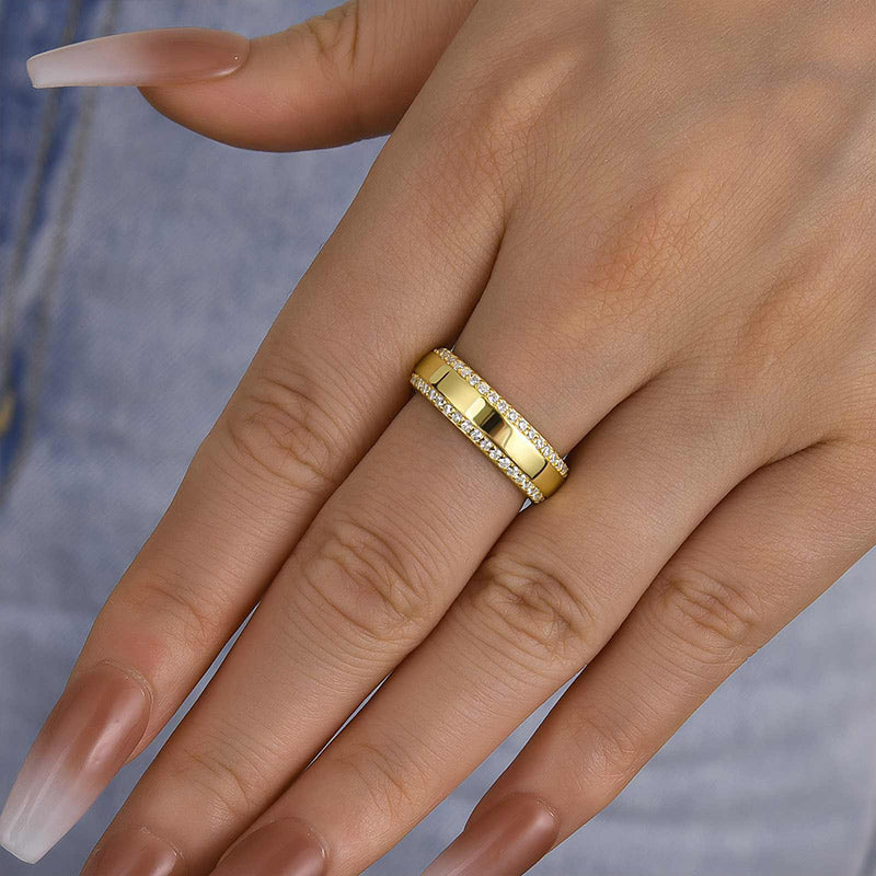 Louily Unique Wide Wedding Band For Women In Sterling Silver - louilyjewelry