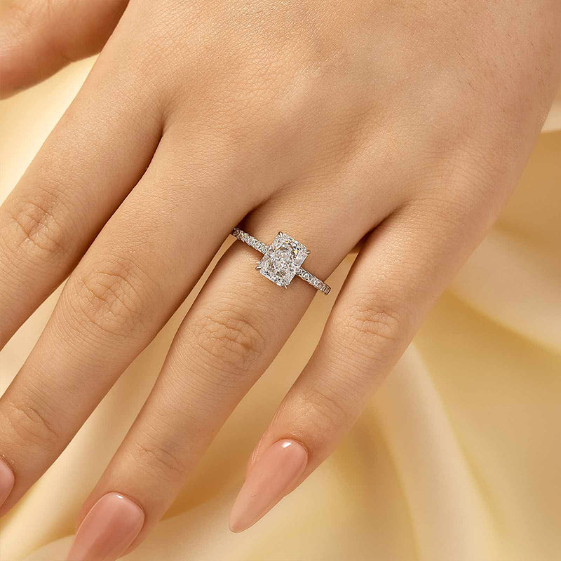 Louily Classic 2.0 CT Radiant Cut Engagement Ring In Sterling Silver - louilyjewelry
