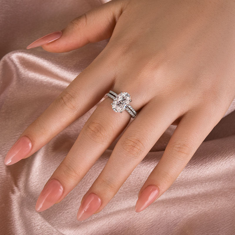 Louily Moissanite 4.0 Ct Oval Cut Wedding Ring Set For Women - louilyjewelry