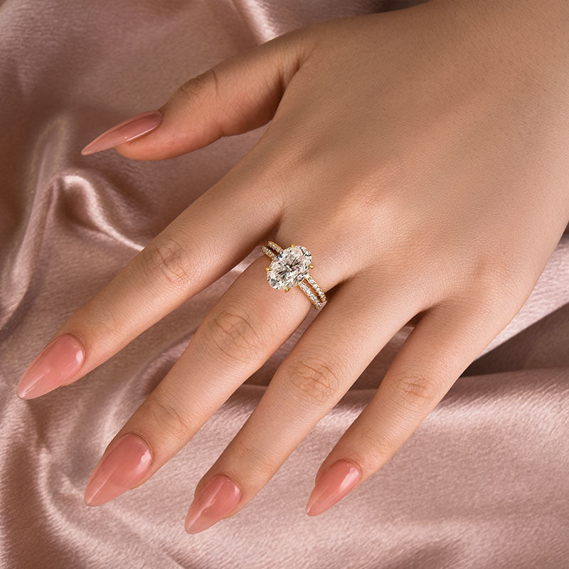 Louily Moissanite 4.0 Ct Oval Cut Wedding Ring Set For Women - louilyjewelry