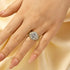 Louily Unique Halo Design Round Cut Engagement Ring In Sterling Silver - louilyjewelry