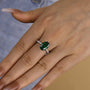 Louily Classic Oval Cut Emerald Green Simulated Diamond Engagement Ring In Sterling Silver - louilyjewelry