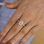 Louily Stunning Yellow Gold Radiant Cut Simulated Diamond Engagement Ring - louilyjewelry