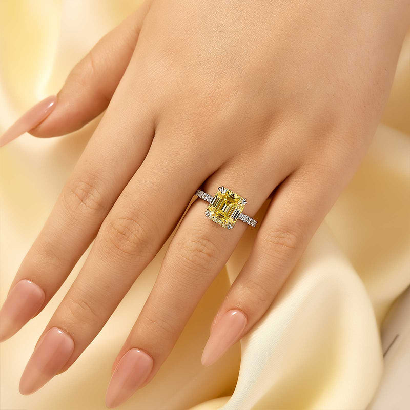 Honorable 4.5Ct Asscher Cut Engagement Ring Travel Ring - louilyjewelry