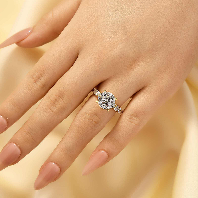 Louily Luxury 4.0Ct Round Cut Engagement Ring - louilyjewelry