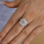 Louily Classic Split Shank Halo Radiant Cut Engagement Ring - louilyjewelry