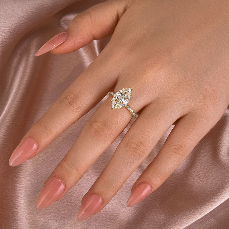 4.0Ct Marquise Cut Half Eternity Engagement Ring In Sterling Silver