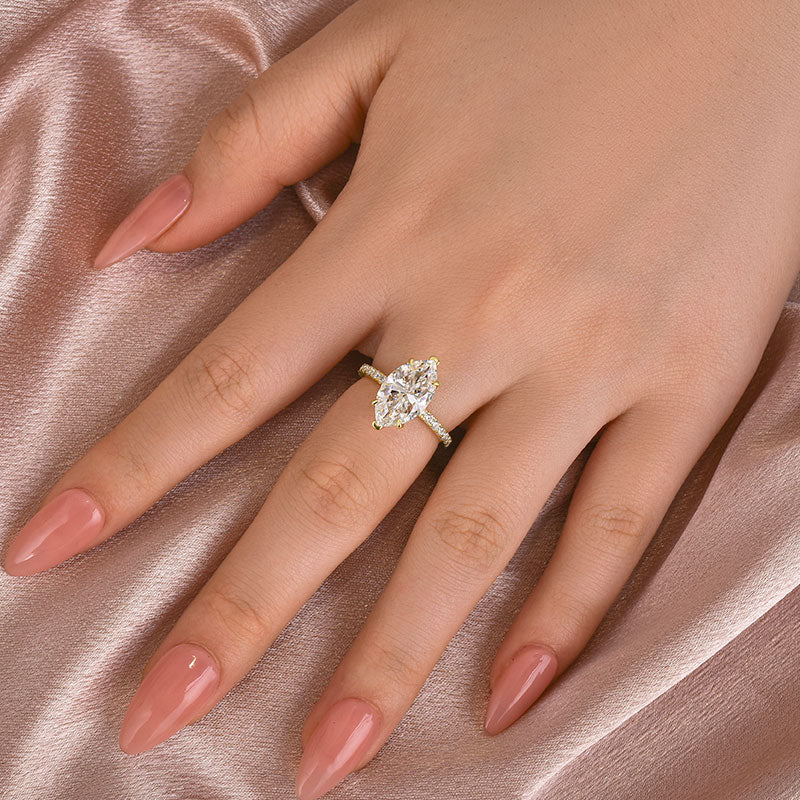 Louily Moissanite 4.0 Ct Marquise Cut Engagement Ring For Women - louilyjewelry