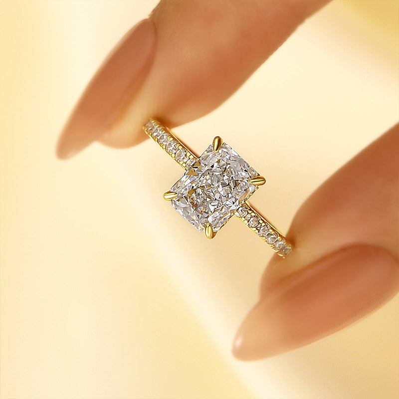 Louily Classic 2.0 CT Radiant Cut Engagement Ring In Sterling Silver - louilyjewelry