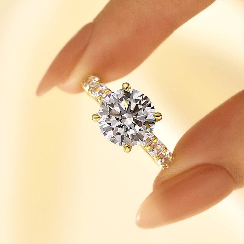 Louily Luxury 4.0Ct Round Cut Engagement Ring - louilyjewelry