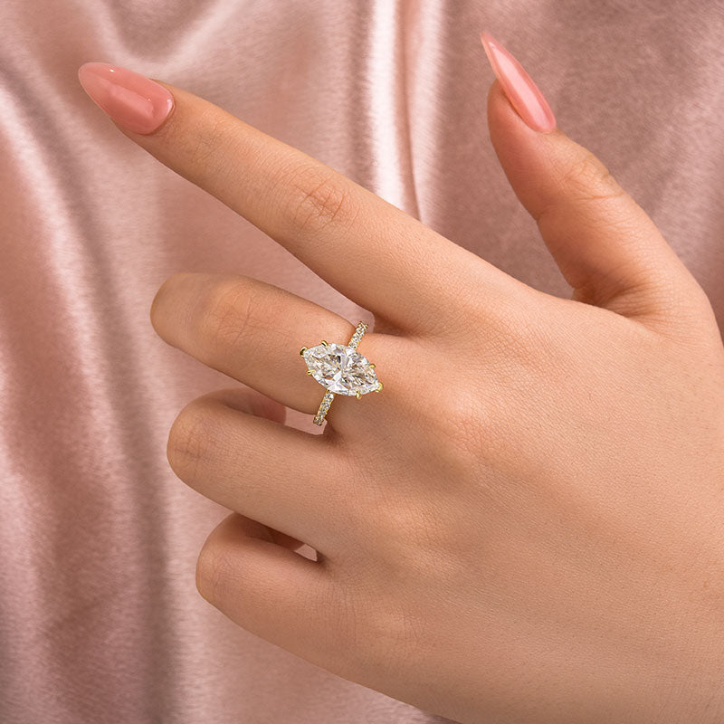 Louily Moissanite 4.0 Ct Marquise Cut Engagement Ring For Women - louilyjewelry