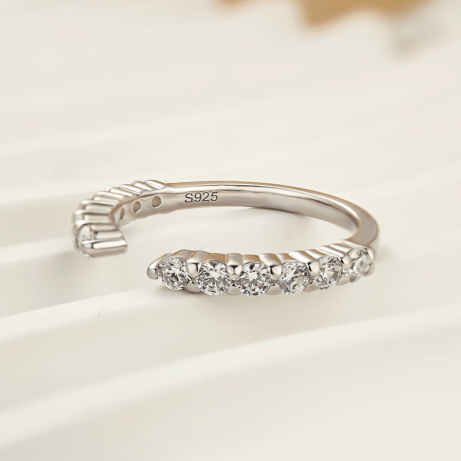 0.7Ct Classic Open Wedding Band In Sterling Silver