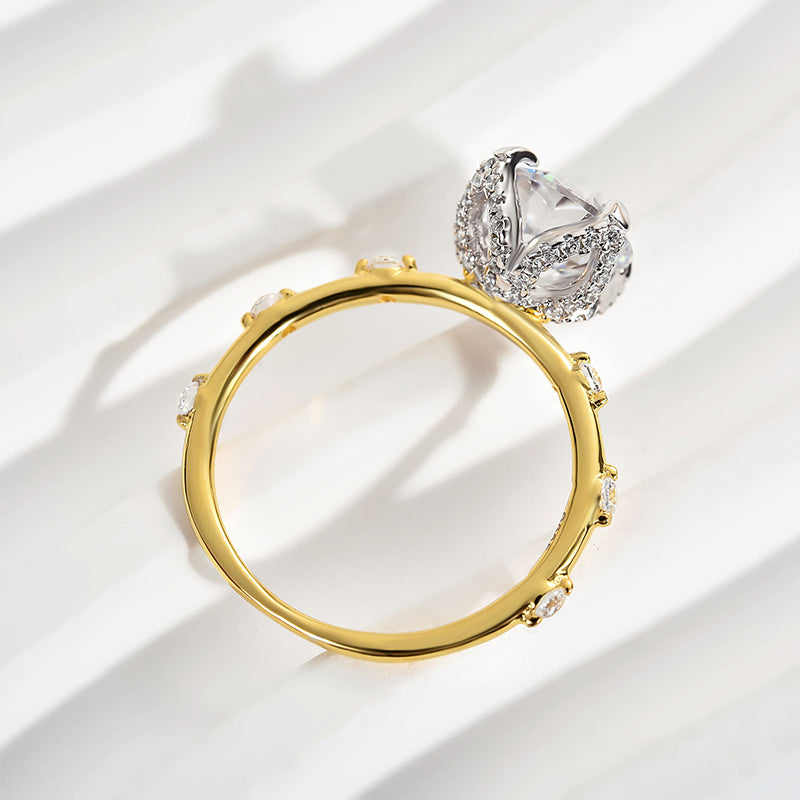 Louily Precious Two-tone Round Cut Engagement Ring - louilyjewelry