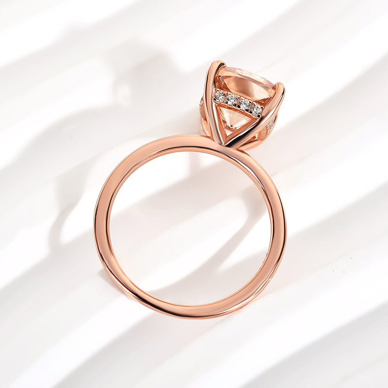 Louily Elegant 3.0 Carat Cushion Cut Champagne Engagement Ring for Women In Sterling Silver - louilyjewelry