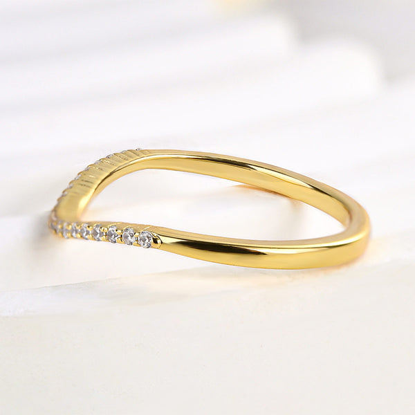 Louily Special Yellow Gold Pave Wedding Band