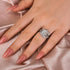 Moissanite 3.0 Ct Cushion Cut Insert Wedding Ring Set With Jacket Stack Wedding Band - louilyjewelry