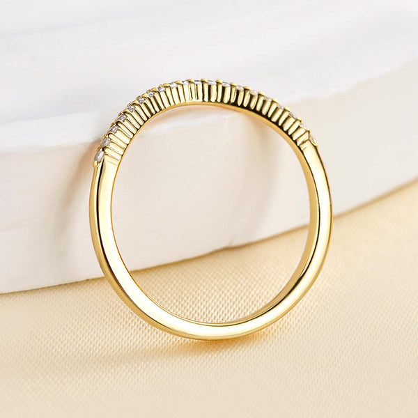 Louily Special Yellow Gold Pave Wedding Band