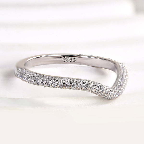 Louily Unique Pave Women's Wedding Band