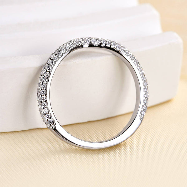 Louily Unique Pave Women's Wedding Band