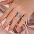 Moissanite 3.0 Ct Round Cut Insert Wedding Ring Set With Jacket Stack Wedding Band - louilyjewelry