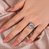 Moissanite 4.0 Ct Round Cut Insert Wedding Ring Set With Jacket Stack Wedding Band - louilyjewelry