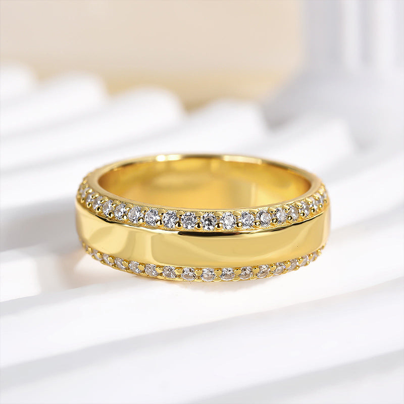 Louily Unique Wide Wedding Band For Women In Sterling Silver - louilyjewelry