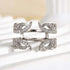 Louily Unique White Gold Open Wedding Band In Sterling Silver - louilyjewelry